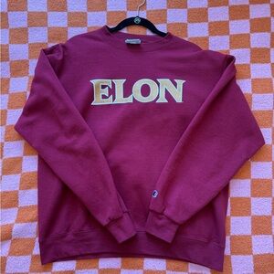 ELON University champion brand Maroon crewneck
